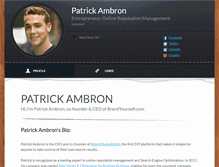Tablet Screenshot of patrickambron.brandyourself.com